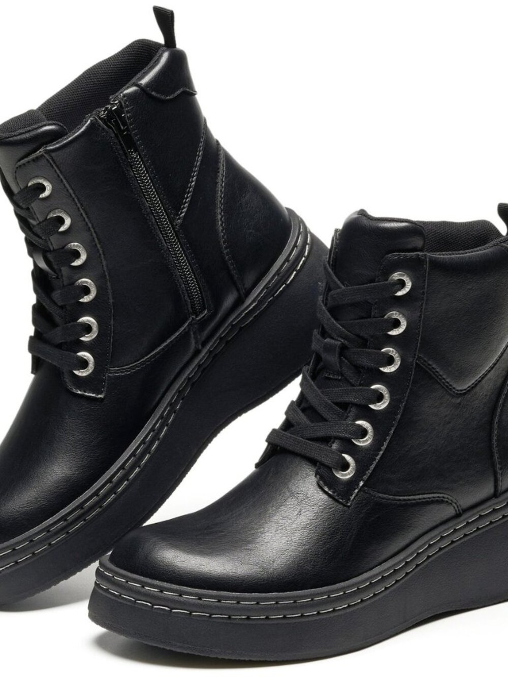 Genuine Leather Platform Ankle Boots For Women Combat Boots & Womens Boots